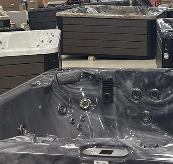 PDC Spas hot tub on the MTZ showroom floor