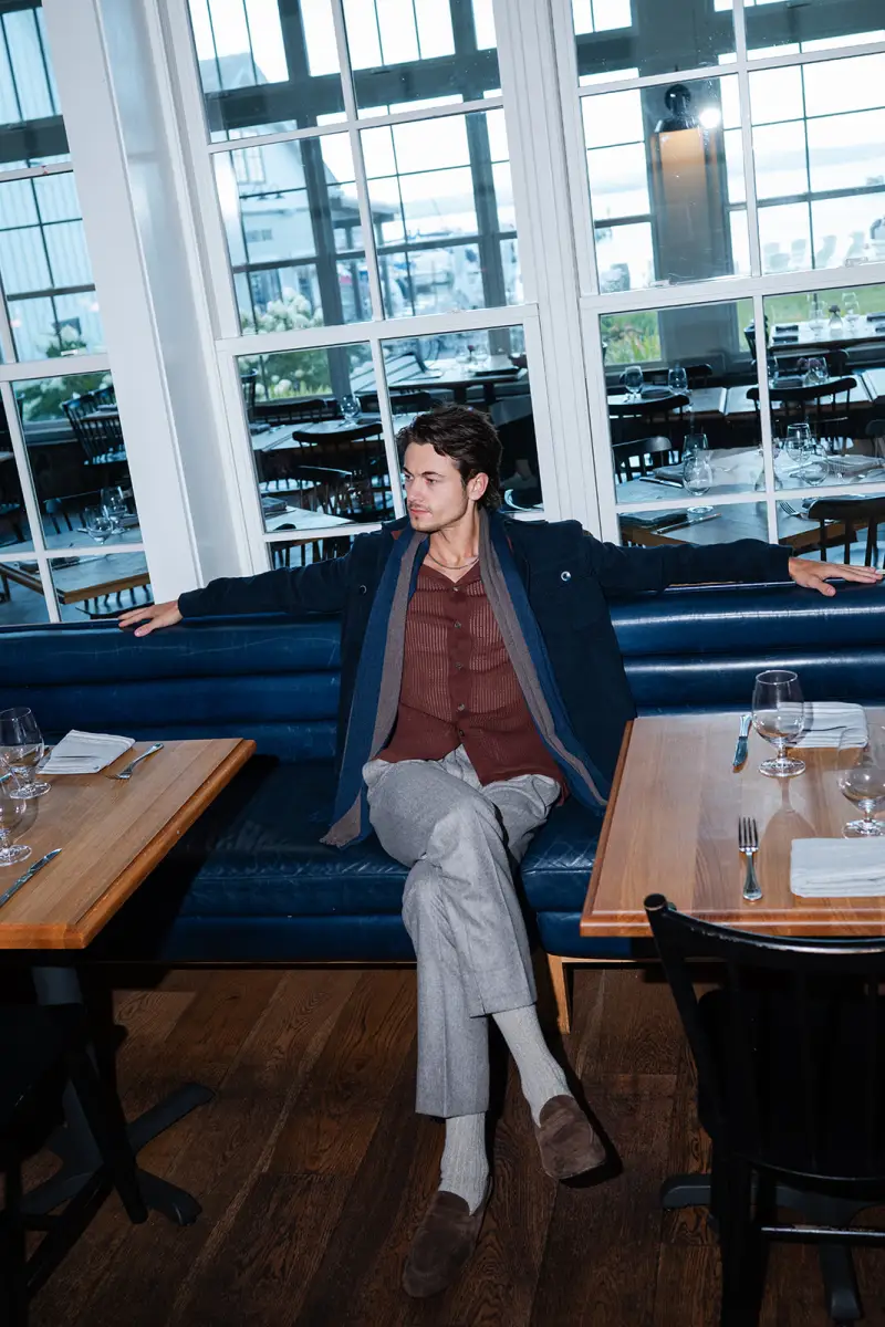 Elevated casual menswear by Adrian Jules styled at The Lake House on Canandaigua Lake