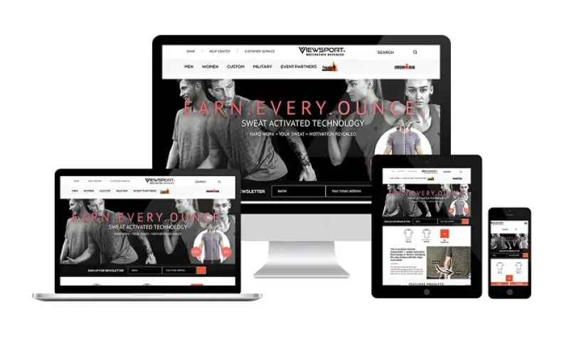 Responsive ViewSPORT apparel eCommerce website built with CMS Max