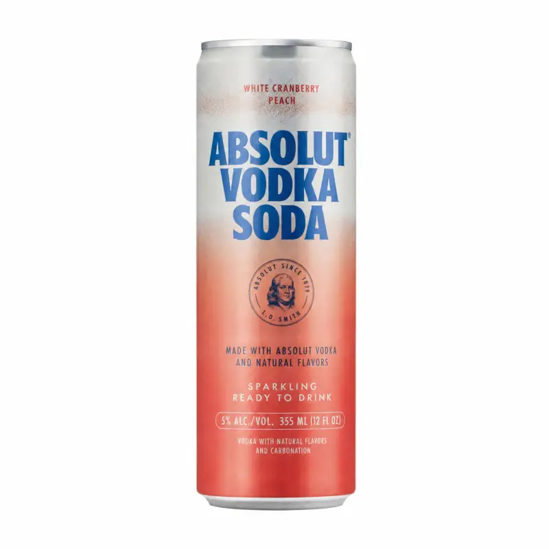 Absolut White Cranberry Peach Vodka Soda 355ml
