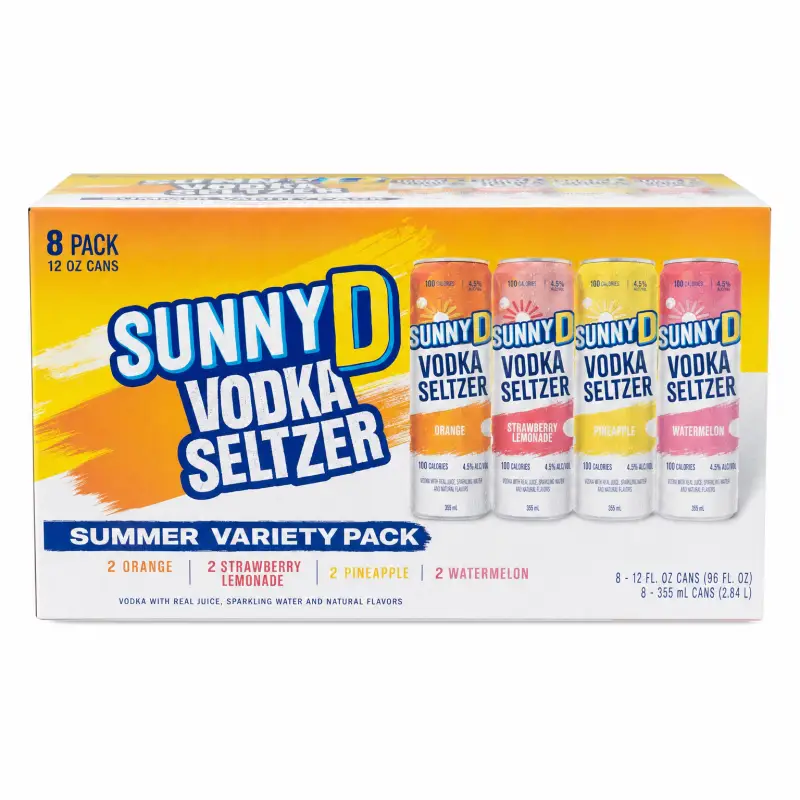 SunnyD Vodka Seltzer Summer Variety Pack 8pk-12oz
