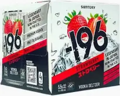 Suntory -196 Strawberry Vodka Seltzer 4 x 355ml