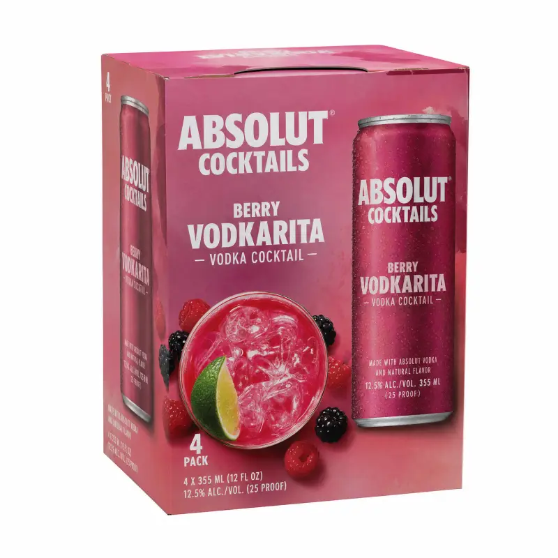 Absolut Cocktails Berry Vodkarita 4pk