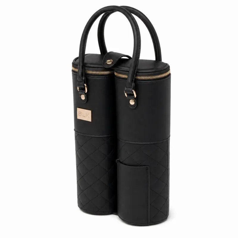 BLK 2Btl Wine Purse