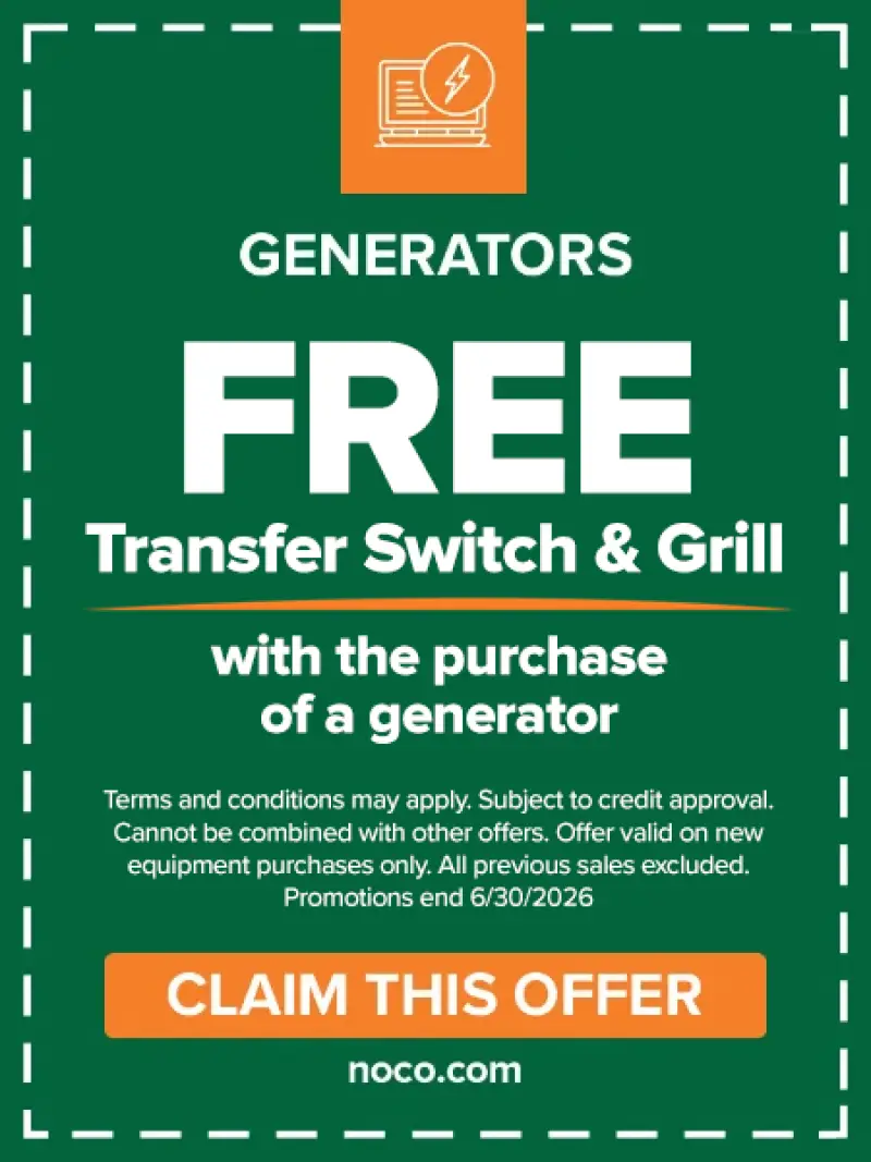 Free transfer switch with generator purchase coupon