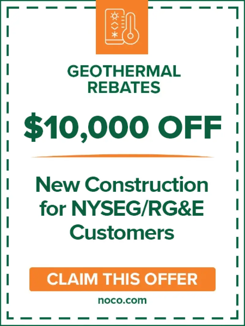 $10,000 off geothermal new construction for NYSEG/RGE customers