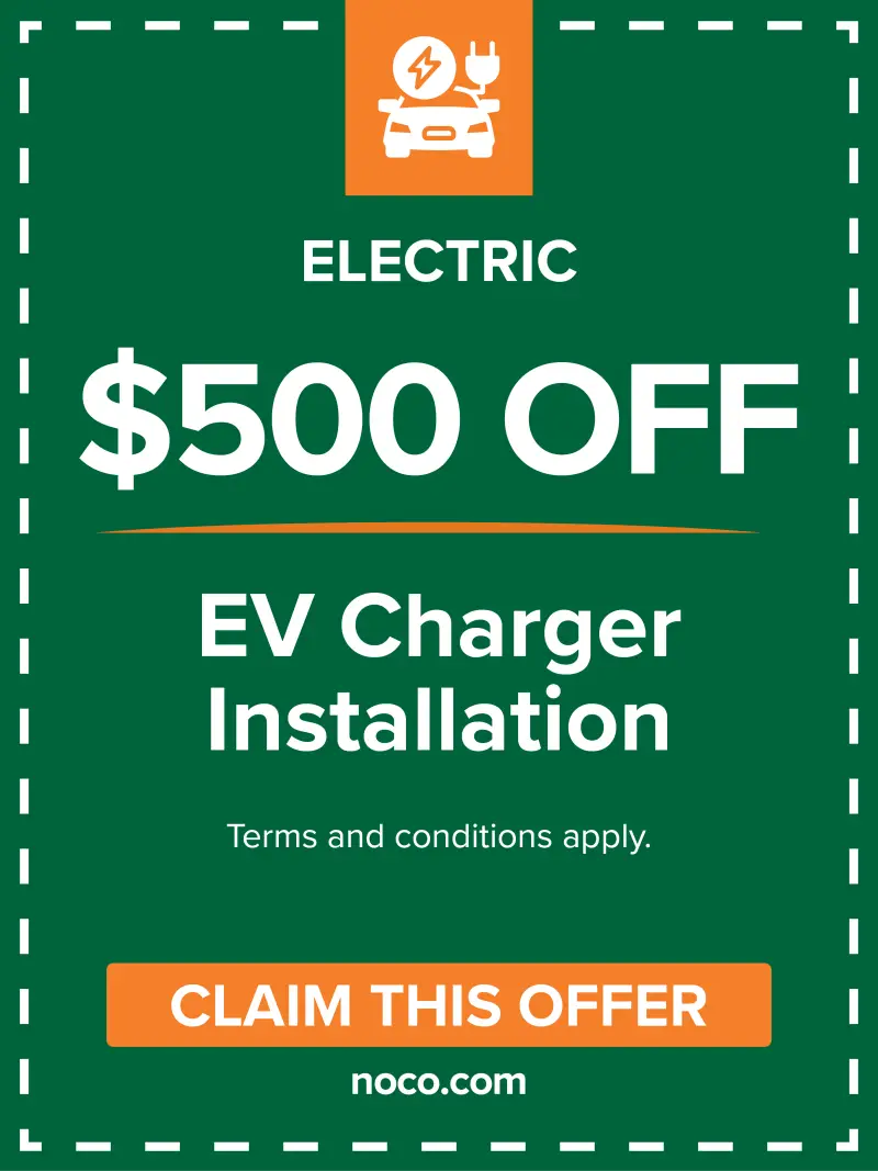 EV charger installation coupon