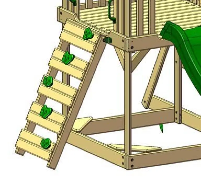 Allegro Gorilla Playsets climbing wall and slide detail