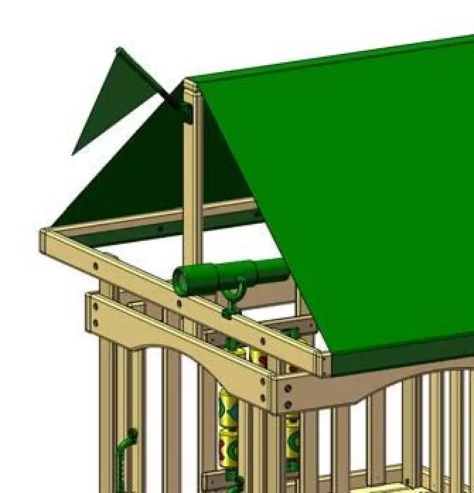 Allegro Gorilla Playsets green canopy roof detail
