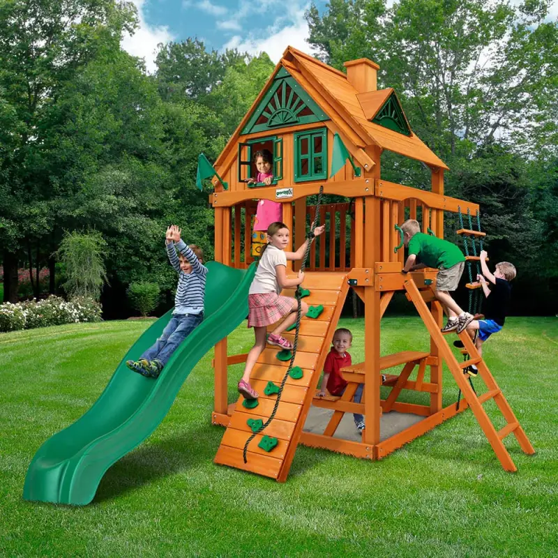 Chateau Tower by Gorilla Playsets swing set installation image