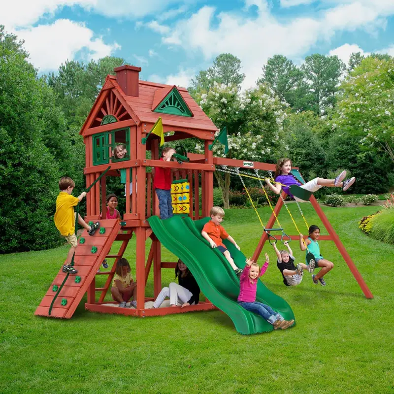 Double Down by Gorilla Playsets swing set installation image