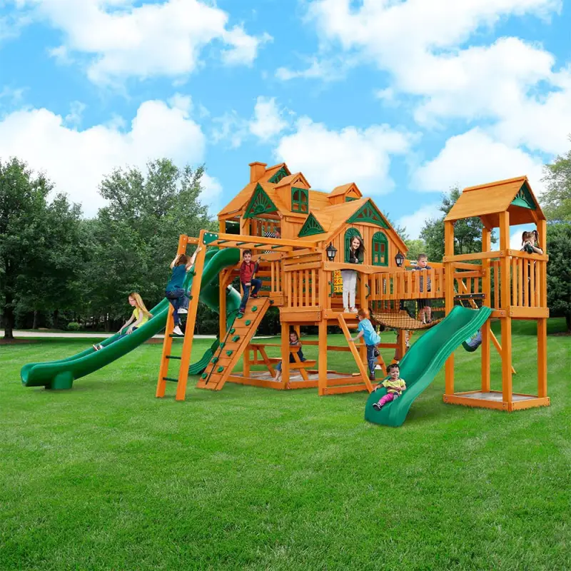 Empire by Gorilla Playsets swing set installation image