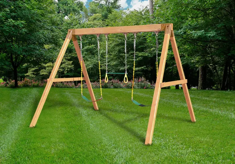 Free Standing Swing Station by Gorilla Playsets swing set installation image