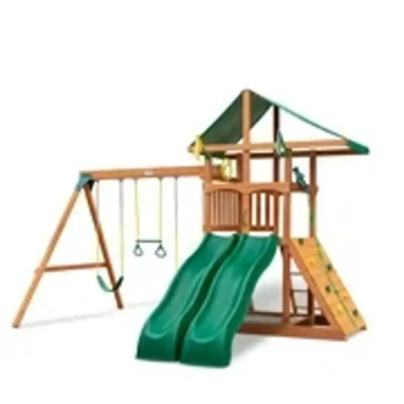 Avalon w/ Dual Slides by Gorilla Playsets swing set installation image