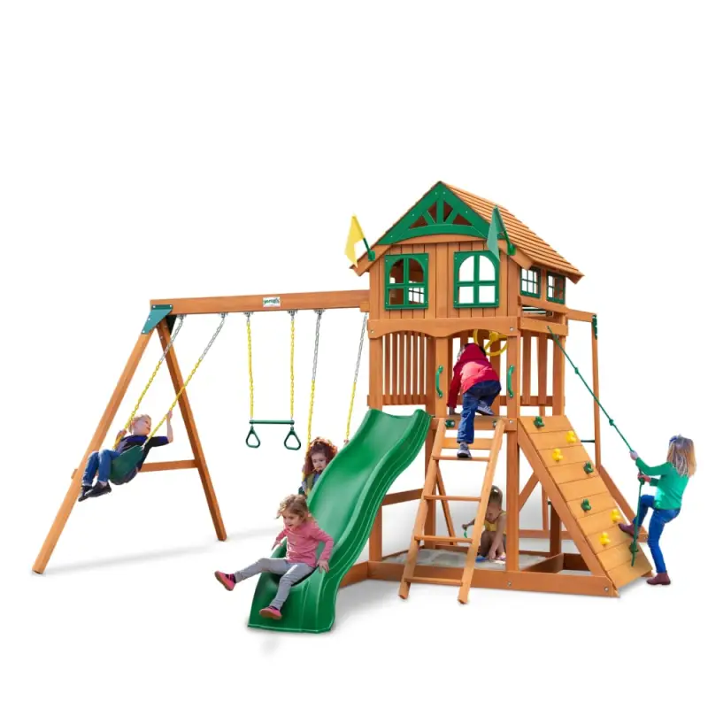 Avalon w/ Monkey Bars by Gorilla Playsets swing set installation image