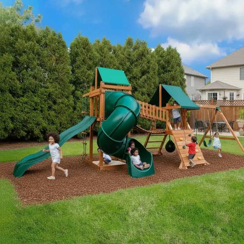 High Point by Gorilla Playsets swing set installation image