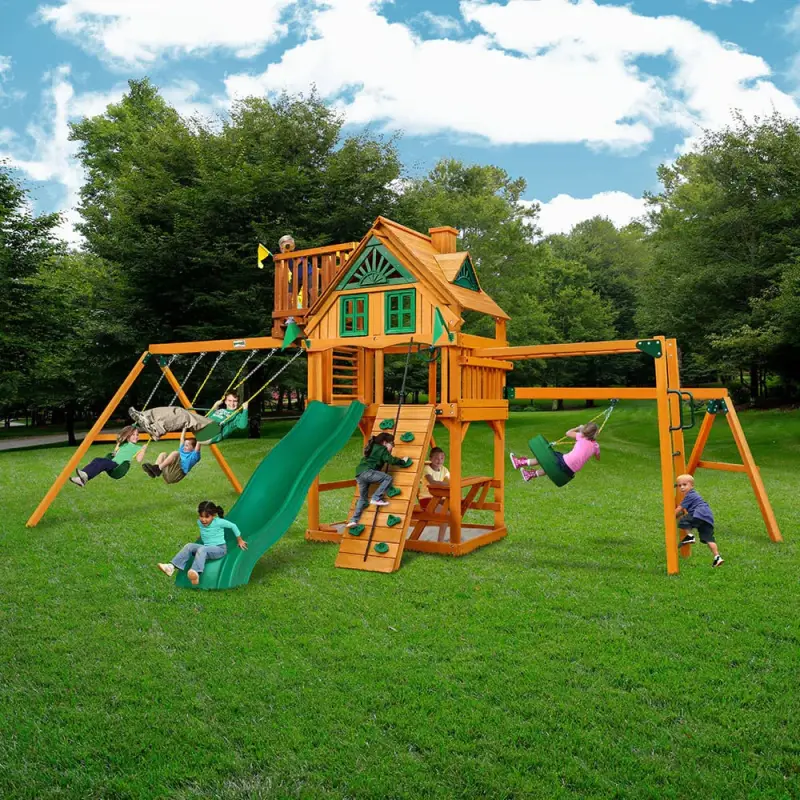 Homestead by Gorilla Playsets swing set installation image