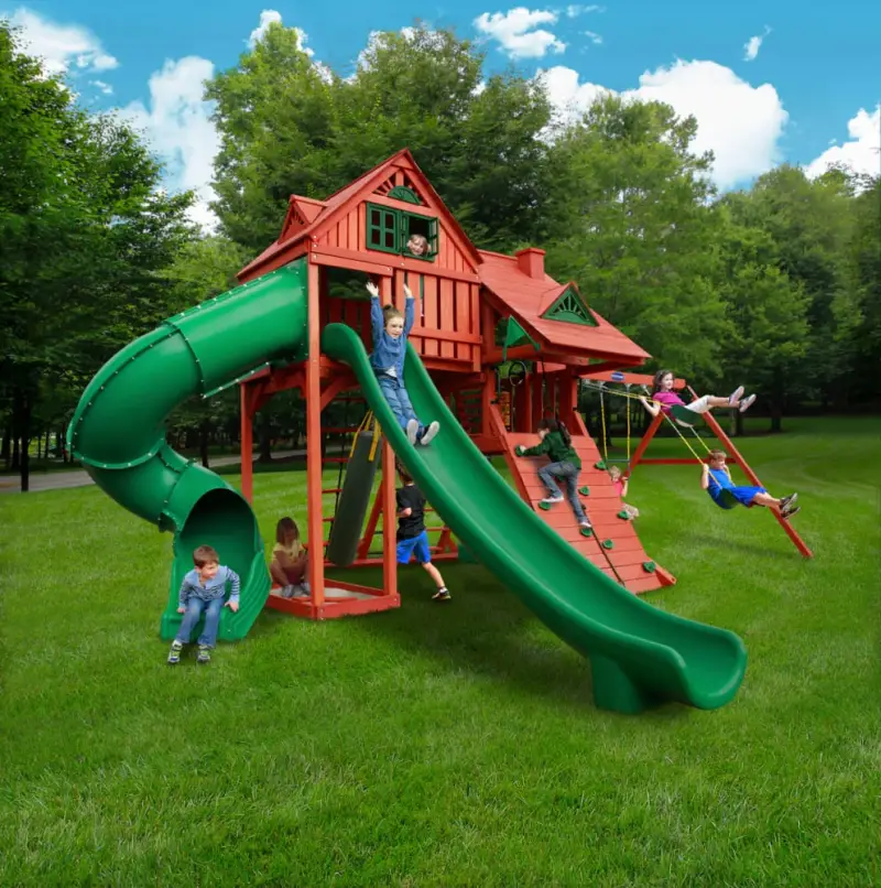 Sun Climber by Gorilla Playsets swing set installation image