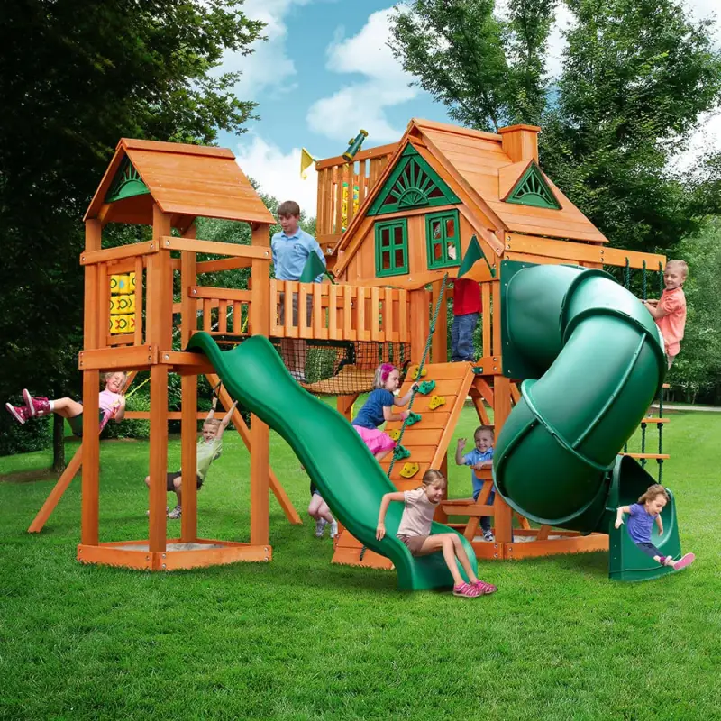 Wilderness Gym by Gorilla Playsets swing set installation image