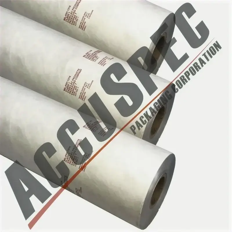 MIL-PRF-131K Class 1 - Plastic backing, non-woven (Tyvek / Foil / Poly)