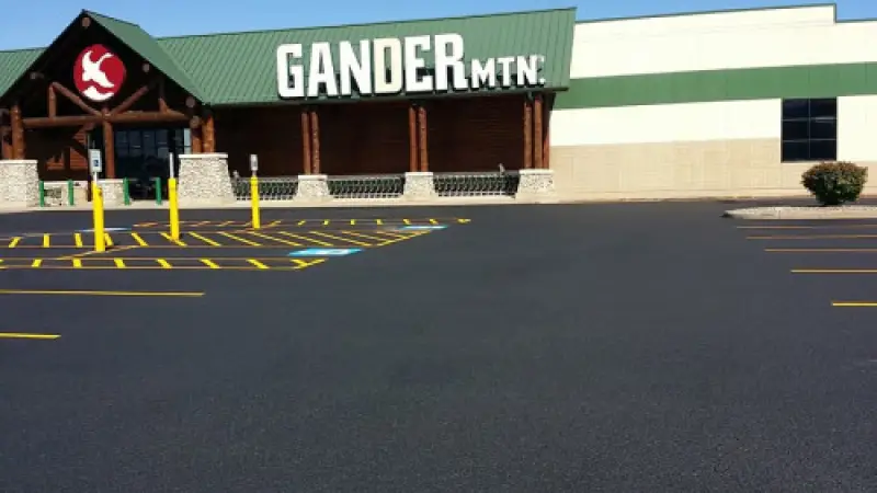 Commercial parking lot pavement installation in progress
