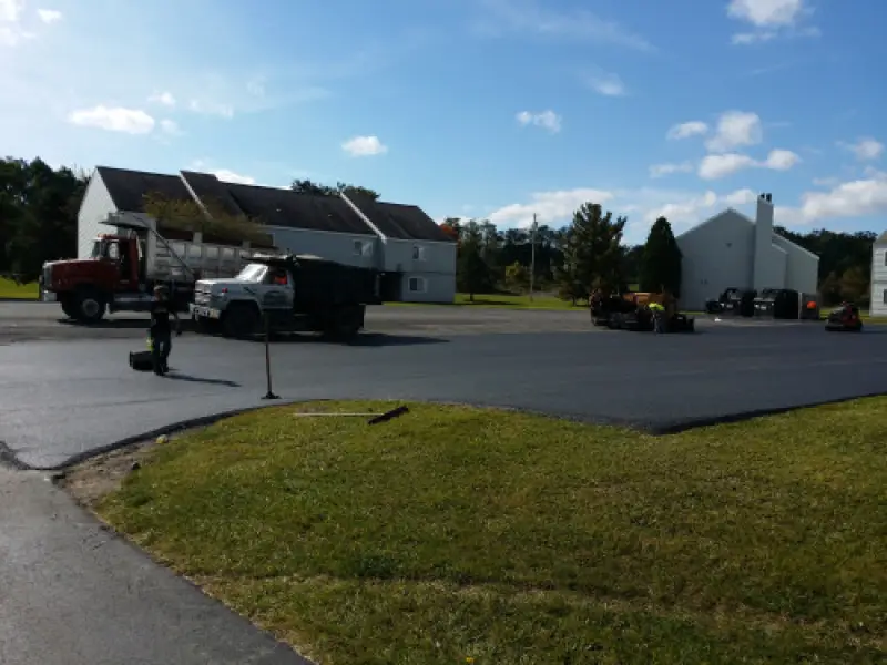 Fresh asphalt installation for a commercial property
