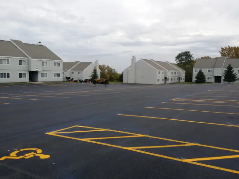 Completed commercial parking lot paving project
