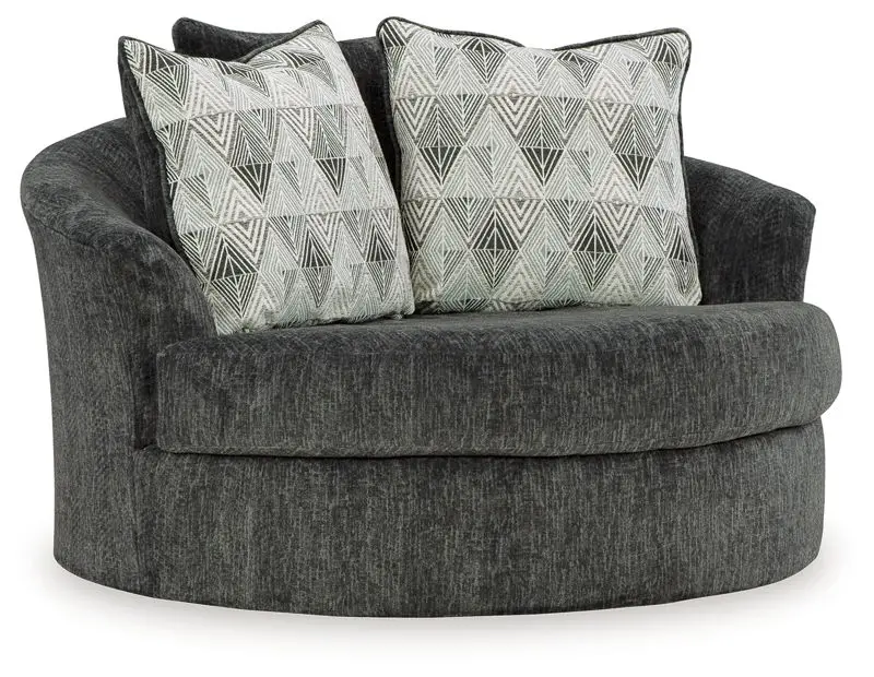 Biddeford - Oversized Swivel Accent Chair - Shadow