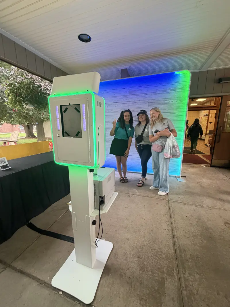 LED backdrop frame upgrade with color-changing light, available on any backdrop