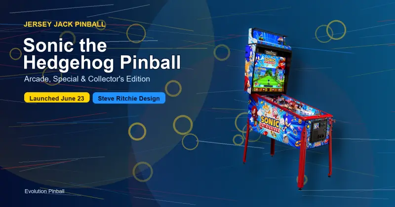 Jersey Jack Sonic the Hedgehog pinball launch artwork