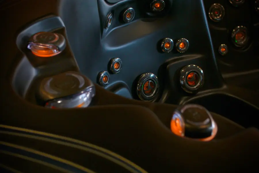 Spectrum lighting glowing through hydrotherapy jets on a Midnight Series spa