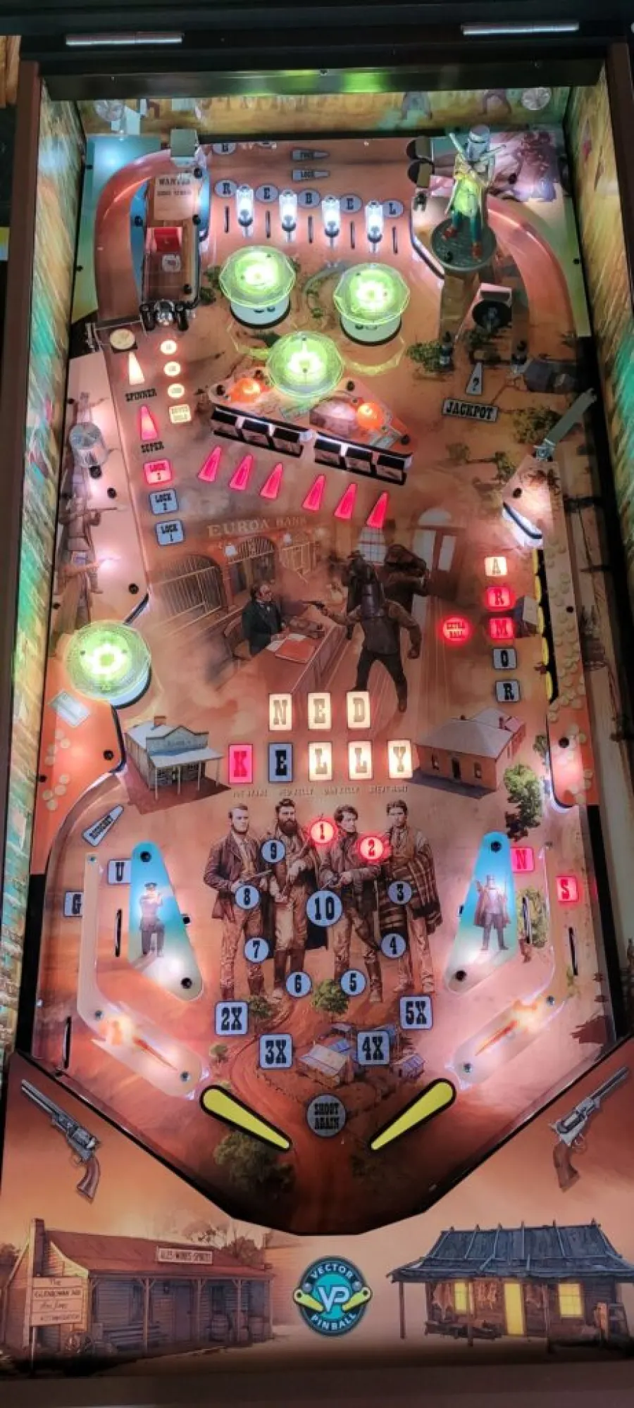 Ned Kelly Pinball playfield artwork preview
